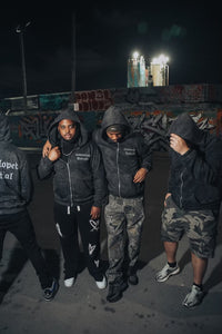 Heavyweight Washed Black Zip Up Hoodie