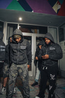 Heavyweight Washed Black Zip Up Hoodie